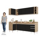 Ver imagem 5 de Armário de Cozinha Modulado de Canto Direito 5 Peças Cp44 Balcão com Tampo Castanho/preto - Lumil Lu