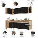 Ver imagem 3 de Armário de Cozinha Modulado de Canto Direito 5 Peças Cp44 Balcão com Tampo Castanho/preto - Lumil Lu