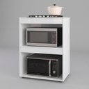 Ver imagem 5 de Armário Multiuso Ariana para Micro-Ondas e Cooktop Cozinha Pequena Branco - Abmaza