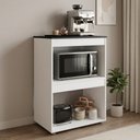 Ver imagem 2 de Armário Multiuso Ariana para Micro-Ondas e Cooktop Cozinha Pequena Branco - Abmaza