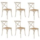 Ver imagem 1 de Kit 6 Cadeiras Katrina X Off White Assento Bege Aço
