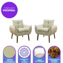 Ver imagem 6 de Kit 2 Poltrona Decorativa Sala de Estar Escritório Quarto Bege Prime