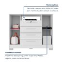 Ver imagem 6 de Cômoda para Quarto 2 Portas e 4 Gavetas com Chave 120,5cm com Pés Floripa