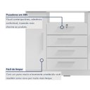 Ver imagem 3 de Cômoda para Quarto 2 Portas e 4 Gavetas com Chave 120,5cm com Pés Floripa Branco