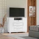 Ver imagem 1 de Cômoda para Quarto 2 Portas e 4 Gavetas com Chave 120,5cm com Pés Floripa Branco