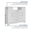 Ver imagem 7 de Cômoda para Quarto 2 Portas e 4 Gavetas com Chave 120,5cm com Pés Floripa Branco