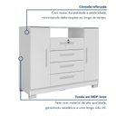 Ver imagem 7 de Cômoda para Quarto 2 Portas e 4 Gavetas com Chave 120,5cm com Pés Floripa