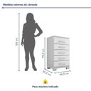 Ver imagem 5 de Cômoda para Quarto 5 Gavetas com Pés Itapema Branco