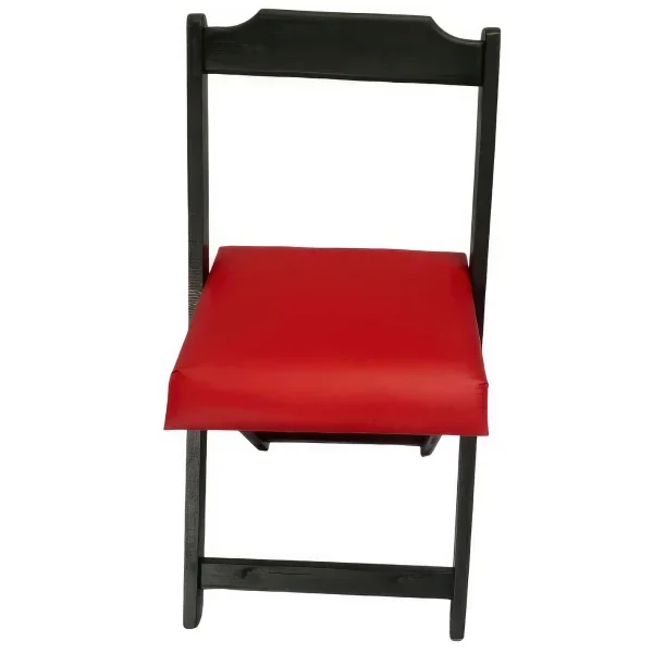 Conjunto Mesa Dobrável 120x70 Cm C/4 Cadeiras Preto com Estofado Vermelho - 5