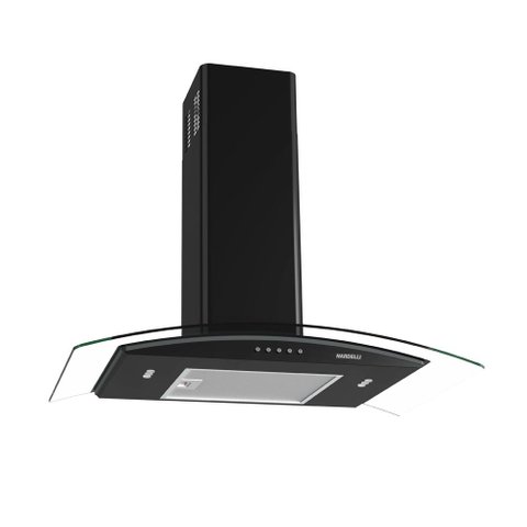 Coifa Nardelli de Parede Clean Vidro Curvo Black 75cm