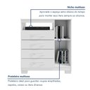 Ver imagem 7 de Cômoda para Quarto Sapateira 1 Porta 4 Gavetas Nicho Itapema Branco