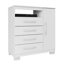 Ver imagem 2 de Cômoda para Quarto Sapateira 1 Porta 4 Gavetas Nicho Itapema Branco