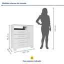 Ver imagem 3 de Cômoda para Quarto Sapateira 1 Porta 4 Gavetas Nicho Itapema Branco