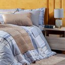 Ver imagem 5 de Kit Edredom Cinza Casal Padrão 03 Peças Dupla Face Percal