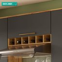 Ver imagem 5 de Armário Aéreo de Cozinha com 1 Porta e Mini Adega 100% Mdf Napoli Prime Rio Doce Amendoa-chumbo