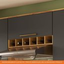 Ver imagem 2 de Armário Aéreo de Cozinha com 1 Porta e Mini Adega 100% Mdf Napoli Prime Rio Doce Amendoa-chumbo