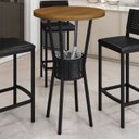 Ver imagem 2 de Mesa Bistrô Redonda com Porta Gelo Madeira Maciça e Aço 105x70cm Marrom Preto/Nature