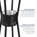 Ver imagem 7 de Mesa Bistrô Redonda com Porta Gelo Madeira Maciça e Aço 105x70cm Marrom Preto/Nature