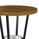Ver imagem 4 de Mesa Bistrô Redonda com Porta Gelo Madeira Maciça e Aço 105x70cm Marrom Preto/Nature