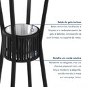 Ver imagem 7 de Mesa Bistrô Redonda com Porta Gelo Madeira Maciça e Aço 105x70cm Marrom Preto/Nature