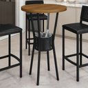 Ver imagem 2 de Mesa Bistrô Redonda com Porta Gelo Madeira Maciça e Aço 105x70cm Marrom Preto/Nature