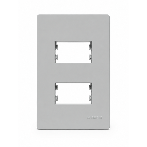 Placa 4x2 + Suporte 2 Posto Níquel Infiniti Plus Cor:Níquel
