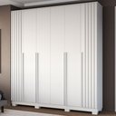 Ver imagem 1 de Guarda-roupa Casal Jamile 6 Portas 4 Gavetas 100% Mdf Branco - Acp Móveis