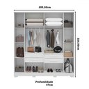 Ver imagem 4 de Guarda-roupa Casal Jamile 6 Portas 4 Gavetas 100% Mdf Branco - Acp Móveis