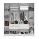 Ver imagem 3 de Guarda-roupa Casal Jamile 6 Portas 4 Gavetas 100% Mdf Branco - Acp Móveis