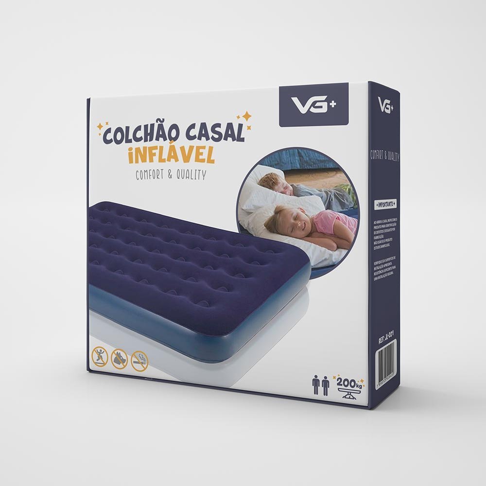 Colchão Casal Infável + Bomba de Ar Elétrica 110v VG Plus - 5