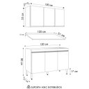 Ver imagem 4 de Armário Andréia e Balcão com Tampo 120cm Manu Preto/amêndoa - Ajl Móveis