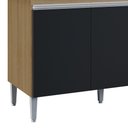 Ver imagem 5 de Armário Andréia e Balcão com Tampo 120cm Manu Preto/amêndoa - Ajl Móveis