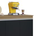 Ver imagem 6 de Armário Andréia e Balcão com Tampo 120cm Manu Preto/amêndoa - Ajl Móveis