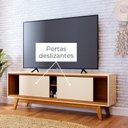 Ver imagem 6 de Rack Bancada para TV até 65 Polegadas 164cm x 58,5cm 2 Portas Pés Retrô Atlas Marrom Off White