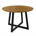 Ver imagem 1 de Mesa de Jantar Redonda 4 Lugares MDF 120cm Coliseu Marrom/Preto