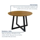 Ver imagem 5 de Mesa de Jantar Redonda 4 Lugares MDF 120cm Coliseu Marrom/Preto