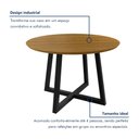Ver imagem 7 de Mesa de Jantar Redonda 4 Lugares MDF 120cm Coliseu Marrom/Preto