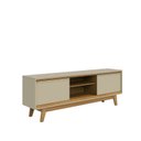 Ver imagem 3 de Rack Bancada para TV até 65 Polegadas 164cm x 58,5cm 2 Portas Pés Retrô Atlas Bege Marrom