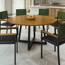 Ver imagem 2 de Mesa de Jantar Redonda 6 Lugares Tampo de MDF 150cm Coliseu Marrom Preto/Marrom