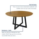 Ver imagem 5 de Mesa de Jantar Redonda 6 Lugares Tampo de MDF 150cm Coliseu Marrom Preto/Marrom