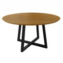 Ver imagem 1 de Mesa de Jantar Redonda 6 Lugares Tampo de MDF 150cm Coliseu Marrom Preto/Marrom