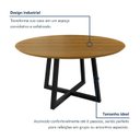 Ver imagem 7 de Mesa de Jantar Redonda 6 Lugares Tampo de MDF 150cm Coliseu Marrom Preto/Marrom