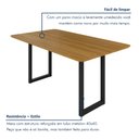 Ver imagem 7 de Mesa de Jantar 6 Lugares MDF 160cm Marrom/Preto