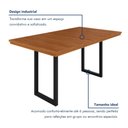 Ver imagem 6 de Mesa de Jantar 6 Lugares Ripado Industrial Madeira Maciça 160x90cm Itália Marrom Preto/Marrom