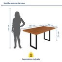 Ver imagem 3 de Mesa de Jantar 6 Lugares Ripado Industrial Madeira Maciça 160x90cm Itália Marrom Preto/Marrom