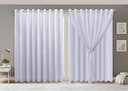 Ver imagem 1 de Cortina Voil Trabalhado Paris Forro Microfibra 3,00x2,80 Branco