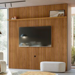 Painel para TV até 75 Polegadas 240cm Frisado New Guapore - 1