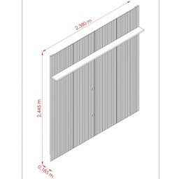 Painel para TV até 75 Polegadas 240cm Frisado New Guapore - 3