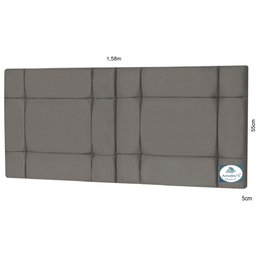 Cabeceira de Cama Box Casal Queen 160cm Estofada Ellegancy Cinza - 4