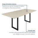 Ver imagem 7 de Mesa de Jantar 8 Lugares Tampo de Vidro 200cm Itália Branco/Preto/Off White